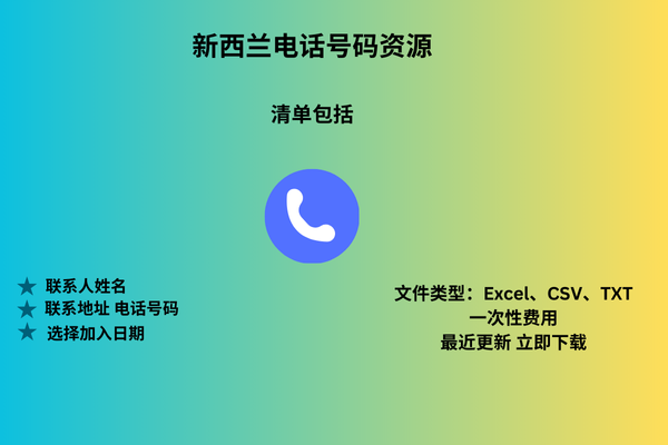 新西兰电话号码资源