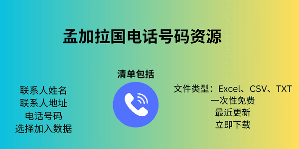 孟加拉国电话号码资源